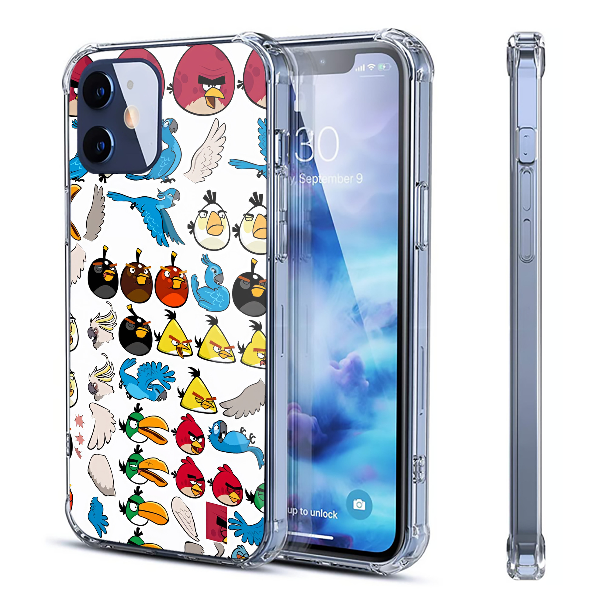 （画像用） Angry Birds アングリーバード 【iPhone 12シリーズ対応】透明スマホケース（クリアソフトケース）